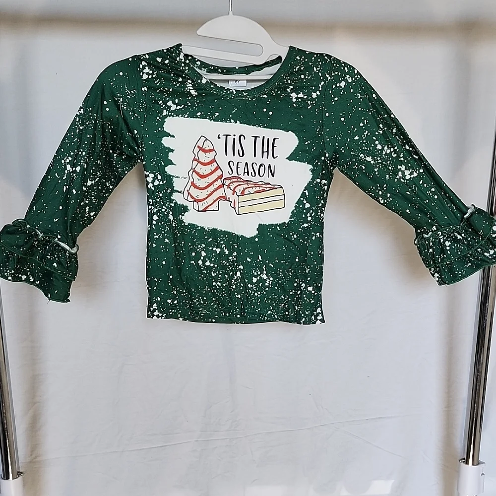 SHEIN Green and White 'Tis the Season Pajama Set